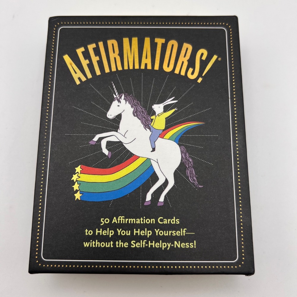 Knock Knock Affirmators! 50 Affirmation Cards Deck Unicorn Rainbow 60681 New